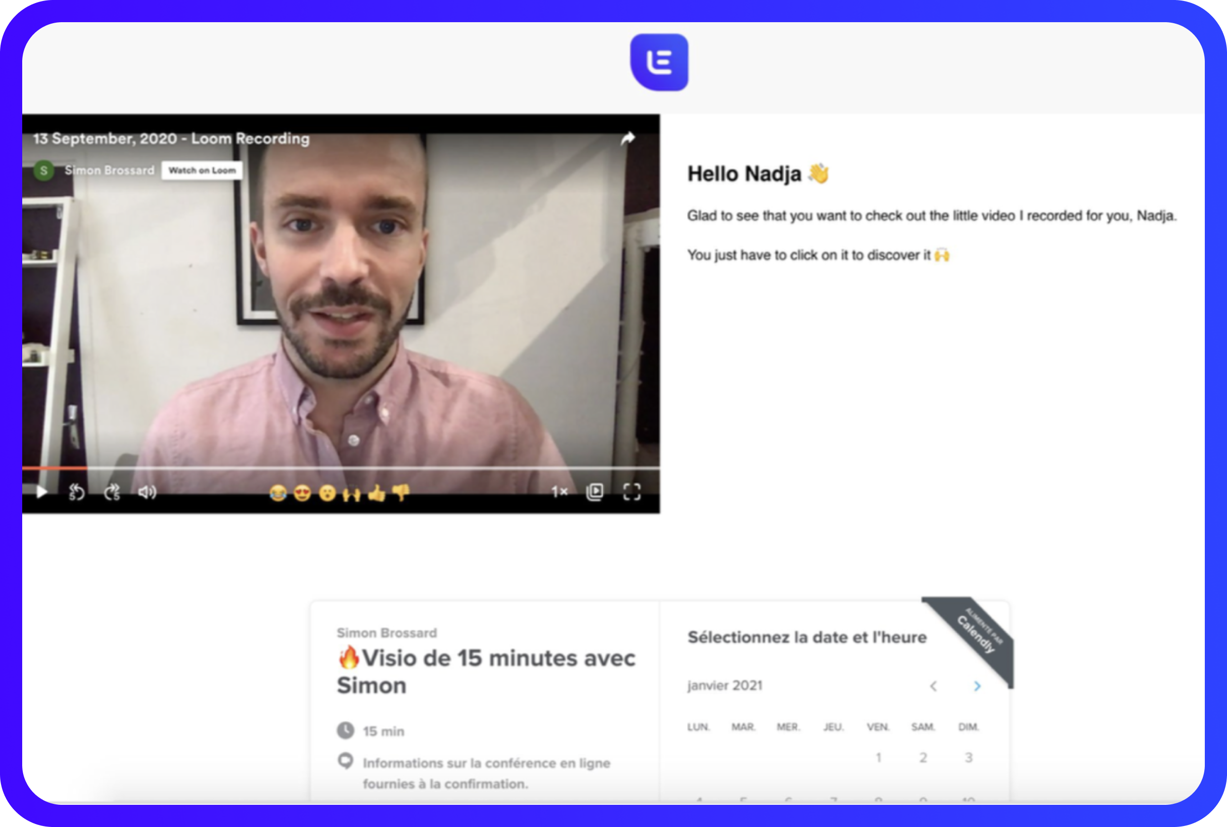 personalized landing page example