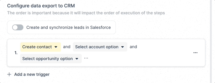 select action option