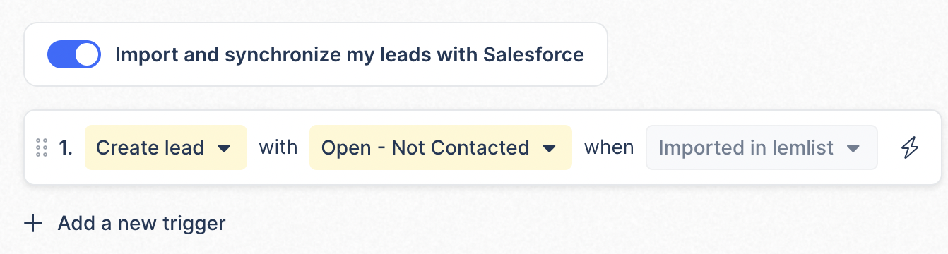 automatically import leads to crm from lemlist