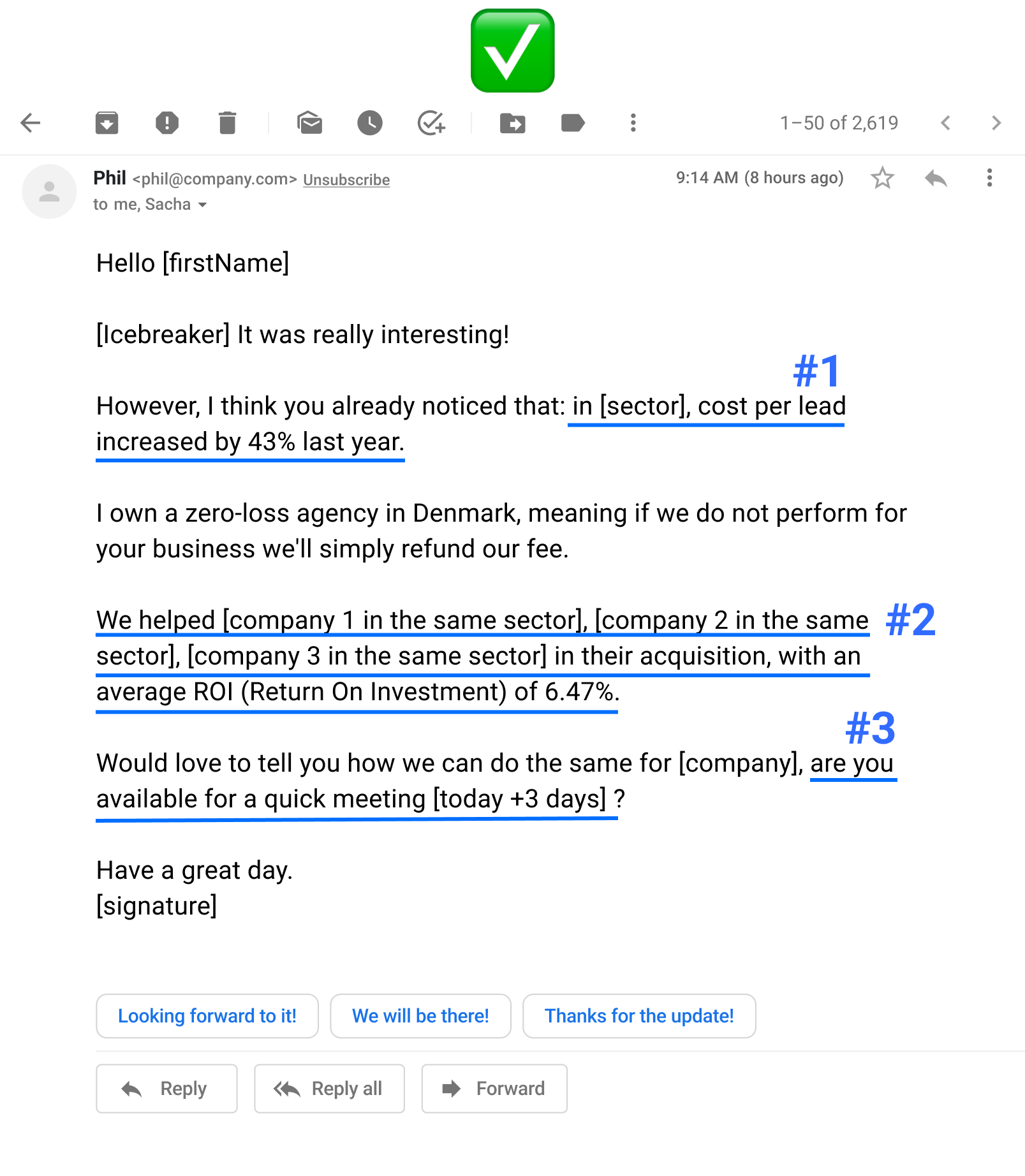 a good cold email