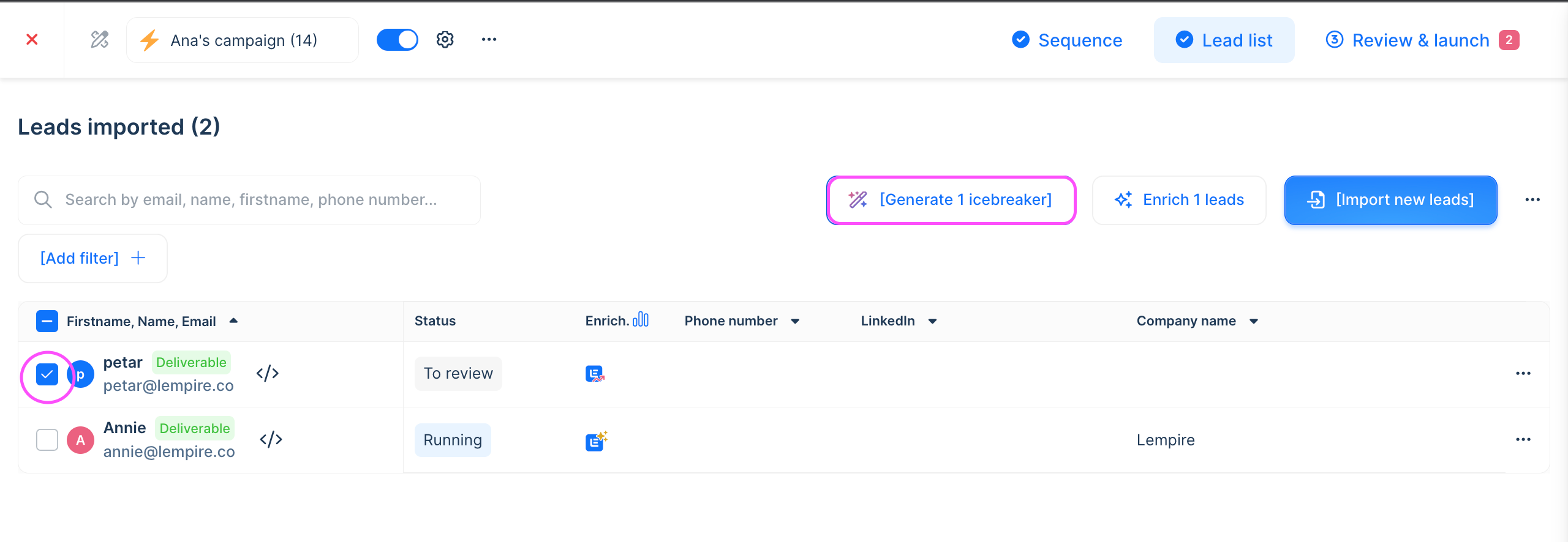 personnalisation cold email