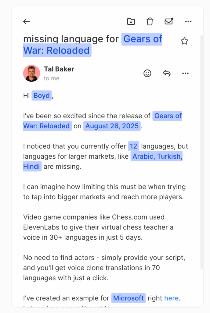 Test your email content before you send it out directly on lemlist 